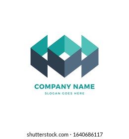 Creative Square Box vector logo icon design template. Abstract logotype concept element sign shape.