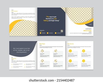 Creative square brochure trifold design with modern shapes business square brochure