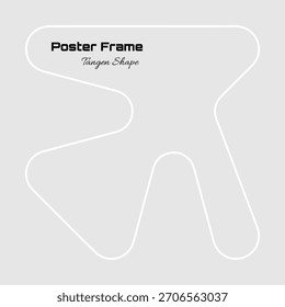 Creative square format photo frame built with geometric tangen shapes