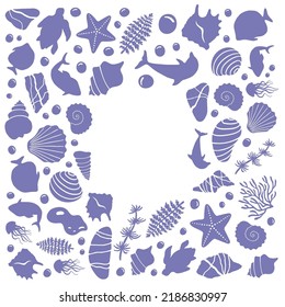 Creative square frame, minimalist decorative composition, 	hand-drawn sketch