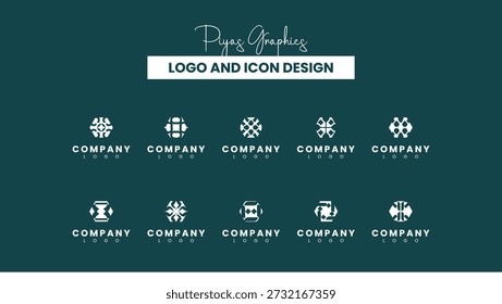 Creative Square Geometric Business Logo Design Bundle