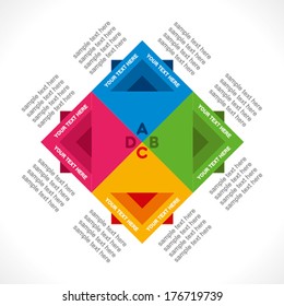 creative square info-graphics design background vector