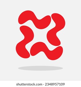 Creative square logo design, red color logo vector illustrator