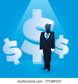 Creative Square Maximizing Company Profit Creative Businessman Illustration Concept