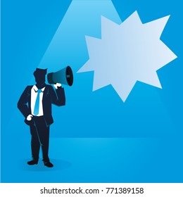 Creative Square Passionate Leader Motivating Others Creative Businessman Illustration Concept