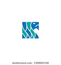 Creative square snake monster for logo - icon