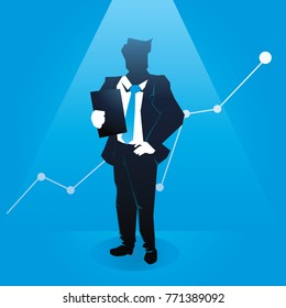 Creative Square Staff And Company Internal Evaluation Performance Creative Businessman Illustration Concept