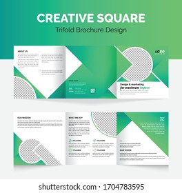 Creative square tri fold design