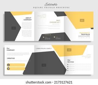 creative square trifold brochure design template vector