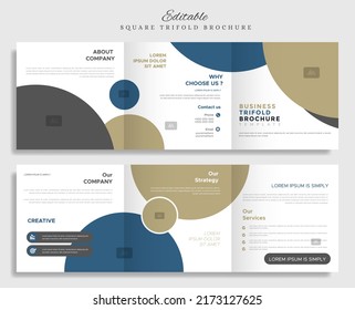 Creative Square Trifold Brochure Design Template Vector