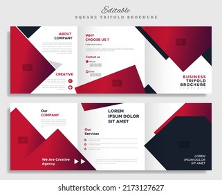 creative square trifold brochure design template vector