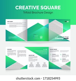 Creative square tri-fold brochure template