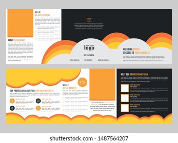 Creative Square Trifold Business abstract vector template. Brochure design, cover modern layout, annual report, poster, flyer in A4 with colorful shapes for tech, science, market with light background