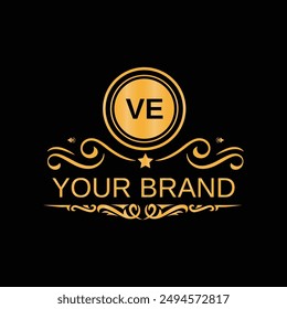 Creative square VE letter logo design