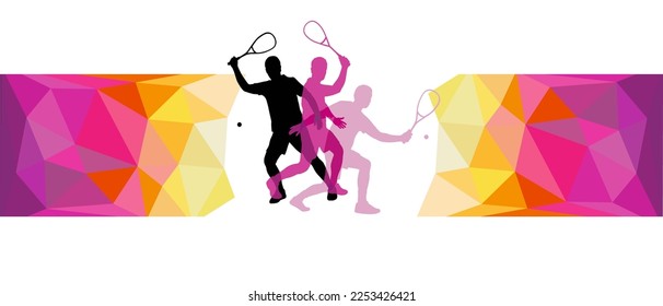 Kreative Squash Sport Hintergrund-Illustration zur Verwendung als Vorlage für Flyer oder zur Verwendung im Web-Design.