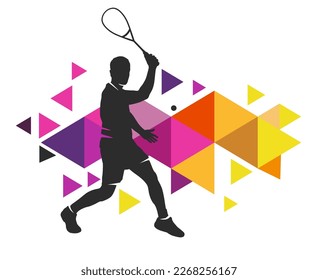 Kreative Squash Sport Hintergrund-Illustration zur Verwendung als Vorlage für Flyer oder zur Verwendung im Web-Design.