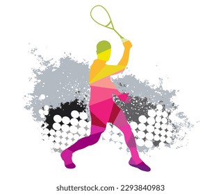 Kreative Squash Sport Hintergrund-Illustration zur Verwendung als Vorlage für Flyer oder zur Verwendung im Web-Design.