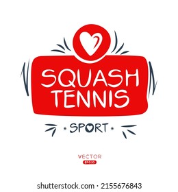 Creative (Squash tennis) Sport, vector illustration.