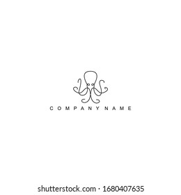 creative squid line logo design