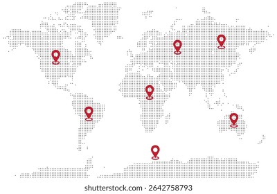 Creative squire shape dotted map design for world study