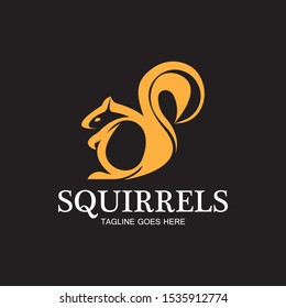 creative squirrel animal logo design icon symbol illustration-vector