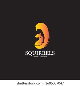 creative squirrel animal logo design icon symbol illustration-vector