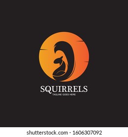 creative squirrel animal logo design icon symbol illustration-vector