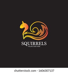 creative squirrel animal logo design icon symbol illustration-vector