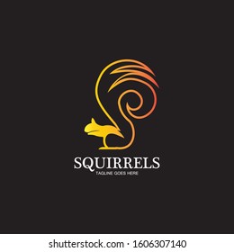 creative squirrel animal logo design icon symbol illustration-vector