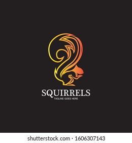 creative squirrel animal logo design icon symbol illustration-vector