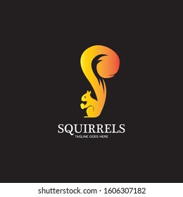 creative squirrel animal logo design icon symbol illustration-vector