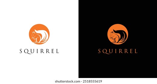 Creative squirrel logo design with unique concept premium vector