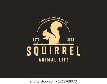 Creative Squirrel Logo. Simple squirrel logo design template.