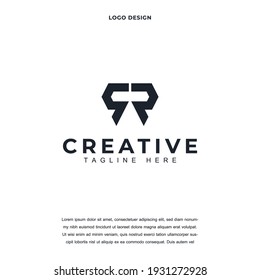 Creative SR Letter Symbol Logo Design Vektorgrafik. Anfangsbuchstaben RS Logo Design Farbe bearbeitet