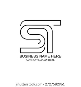 Creative ST logo design, modern minimalist branding, unique st icon, professional ST identity, clean versatile visual identity