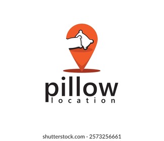 creative stacked pillows inside pin location logo design