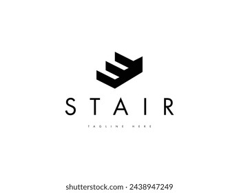 concepto de diseño de logotipo de escalera creativa