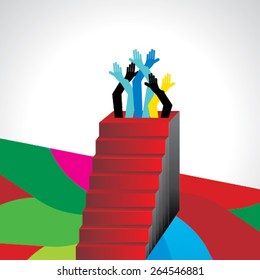 creative stairs concept teamwork idea 