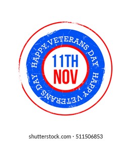 Creative stamp of happy veterans day.