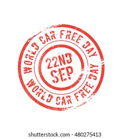 Creative stamp of world car free day.