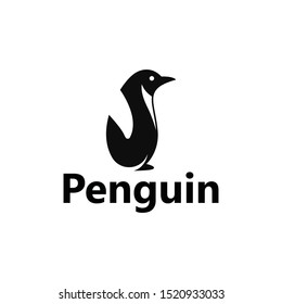 Creative stand Penguin logo icon template vector design