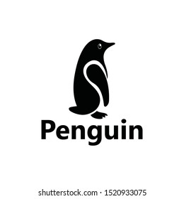 Creative stand Penguin logo icon template vector design