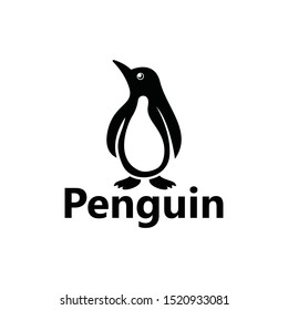 Creative stand Penguin logo icon template vector design