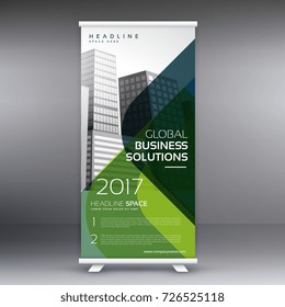 creative standee roll up display banner vector template design