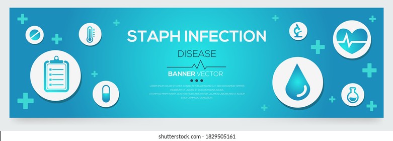 Creative (Staph Infection) disease Banner Word with Icons ,Vector illustration.	