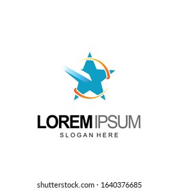 creative star and arrow, pencil logo design and template