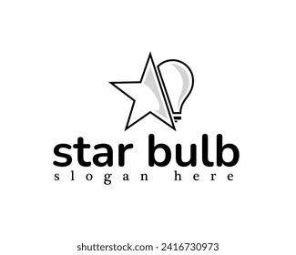 creative star bulb logo design template