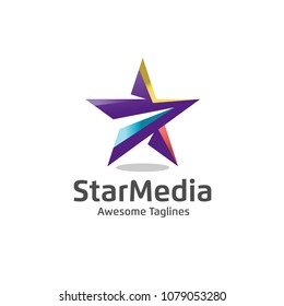 Creative Star Color Vector Logo Template: เวกเตอร์สต็อก (ปลอดค่า ...