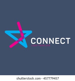 Creative star connect logo