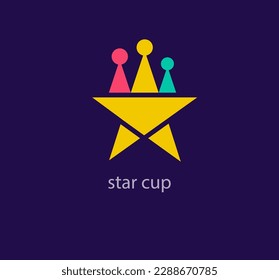 Diseño del logo de la copa de estrella creativa. Color de diseño moderno. Plantilla de logotipo de Luxury Star. vector.